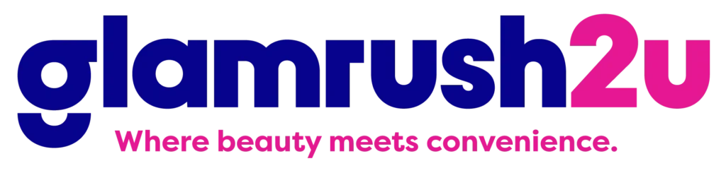 Glamrush2u logo, tagline "Where beauty meets convenience.