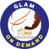 Glam On Demand logo with female silhouette